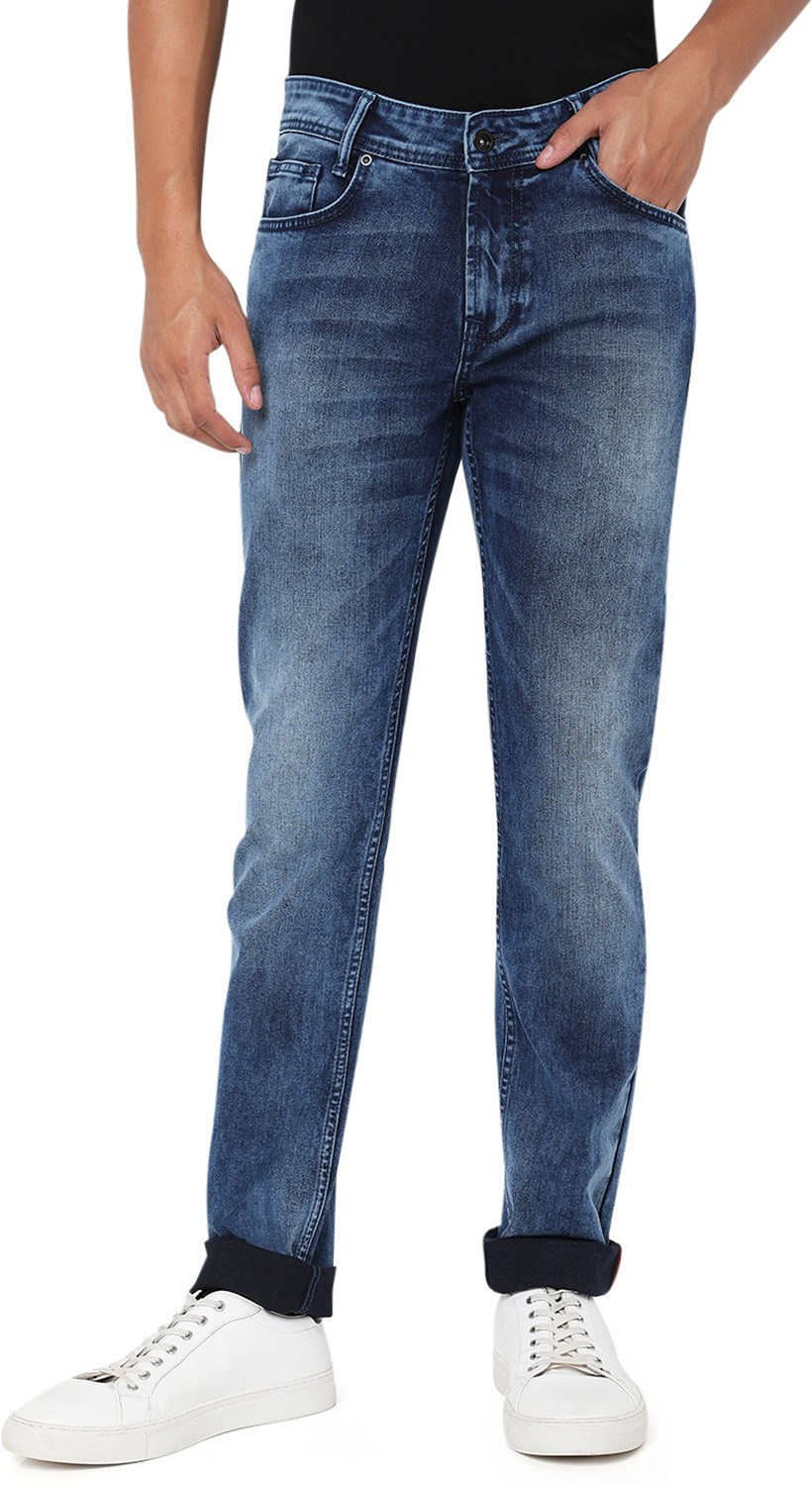 Image of MUFTI Men Slim Mid Rise Blue Jeans