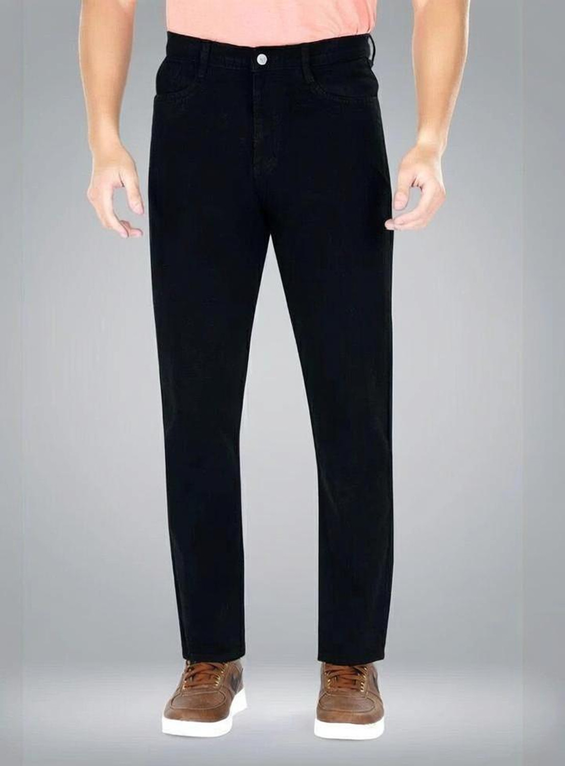 Image of M Q Denim Men Straight Fit Mid Rise Dark Blue Jeans