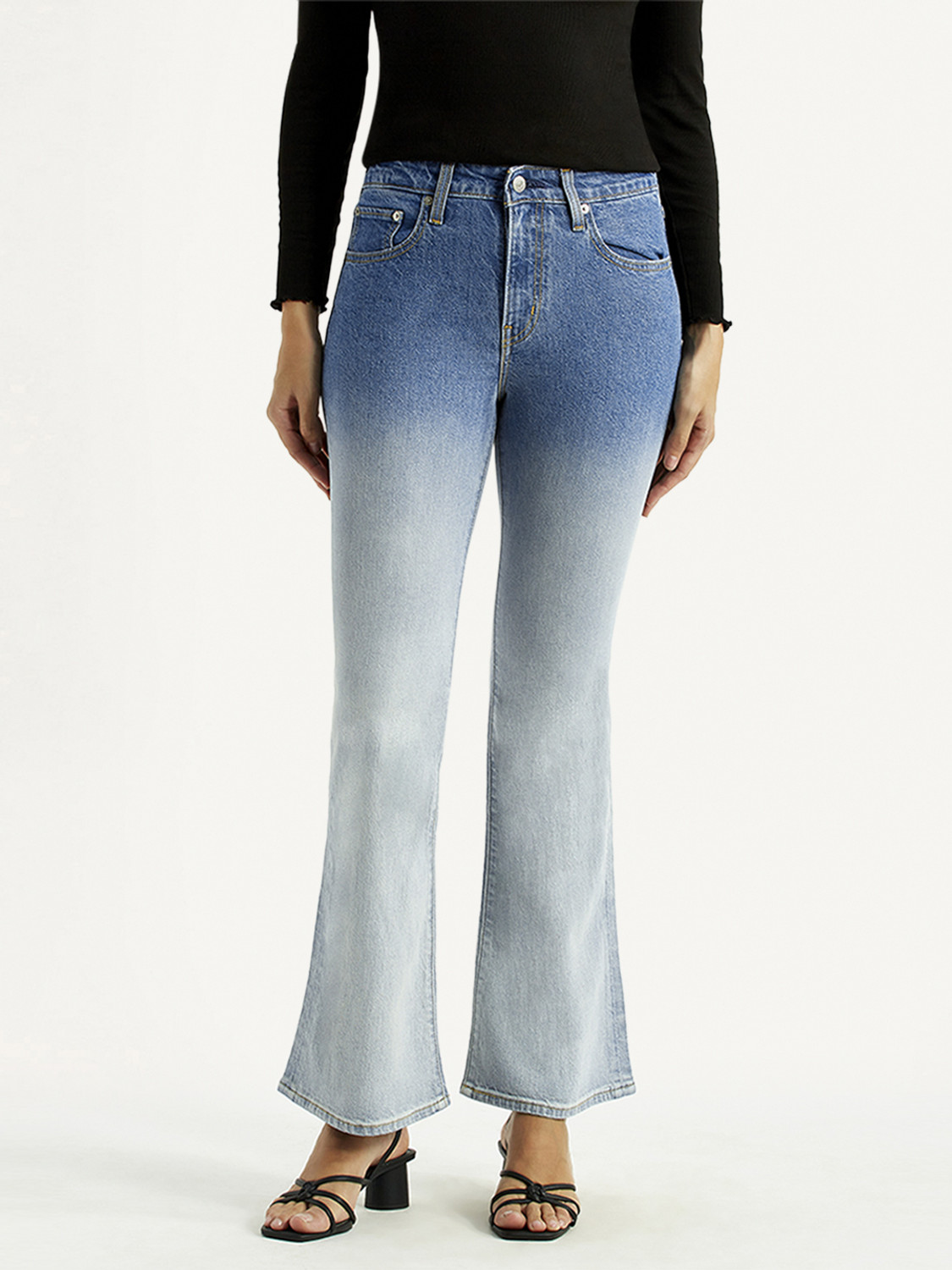 Image of LEVI'S Women Boot-Leg High Rise Blue Jeans
