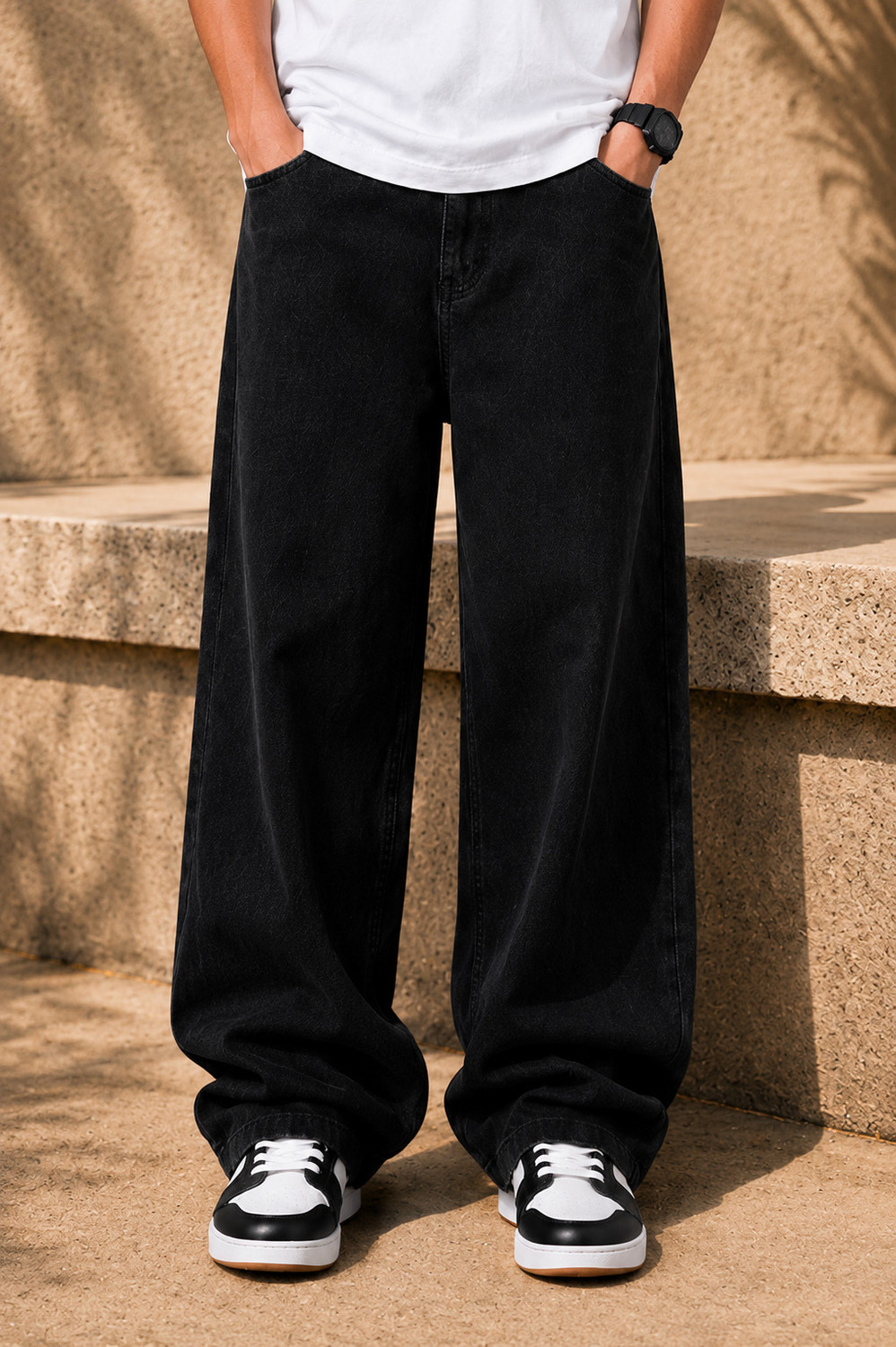 ARTVISION Boys Black Loose Fit Mid Rise Jeans - Image 1