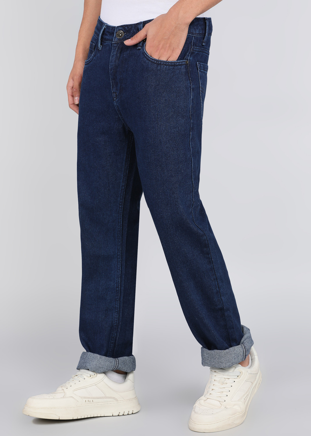 Image of INTEGRITI Men Straight Fit Mid Rise Blue Jeans
