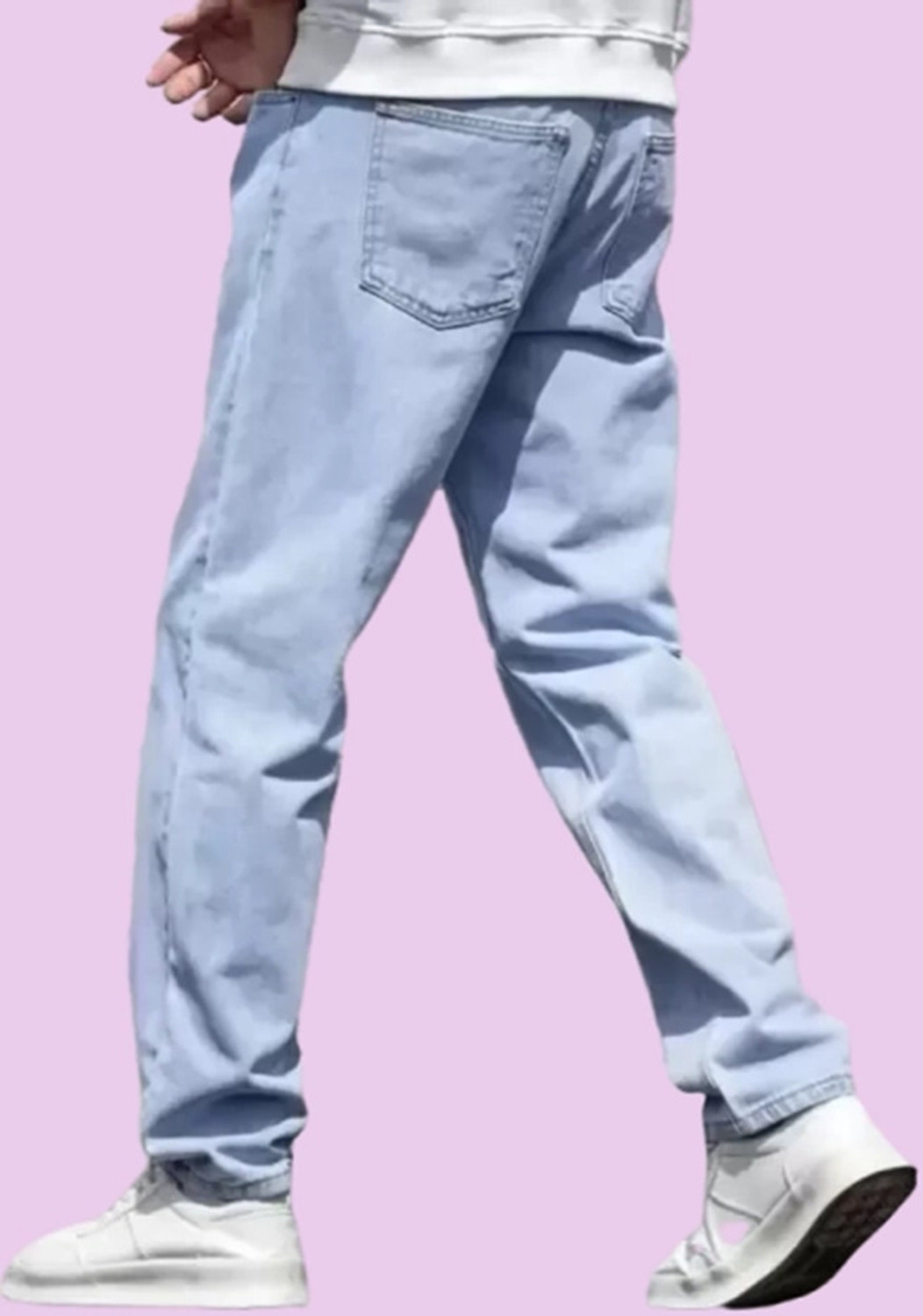 Image of Fader Men Loose Fit Mid Rise Light Blue Jeans