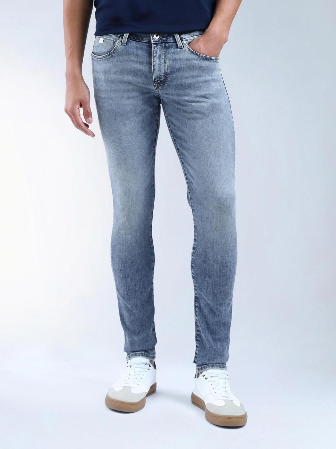 Image of FLYING MACHINE Men Skinny Mid Rise Black Jeans