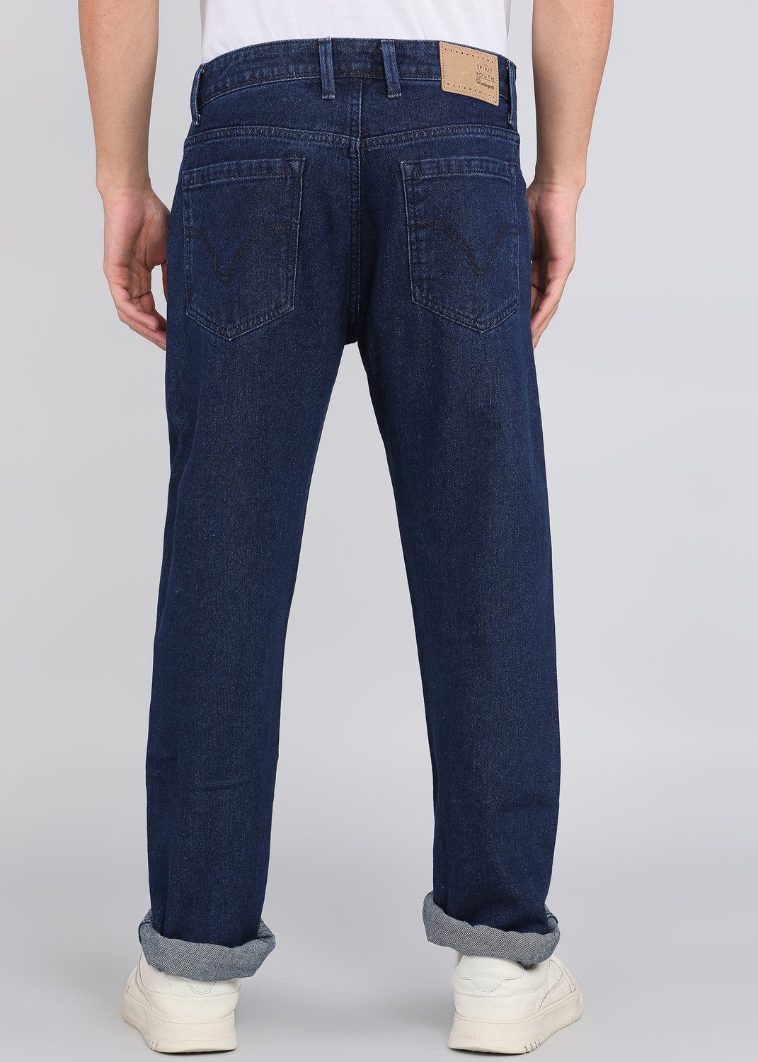 Image of INTEGRITI Men Straight Fit Mid Rise Blue Jeans