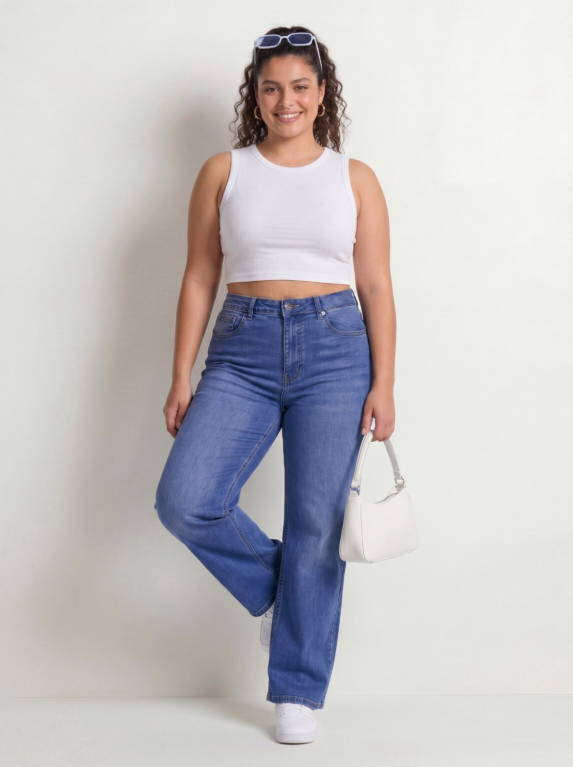 Image of LEDGE&EDGE Women Straight Fit High Rise Blue Jeans