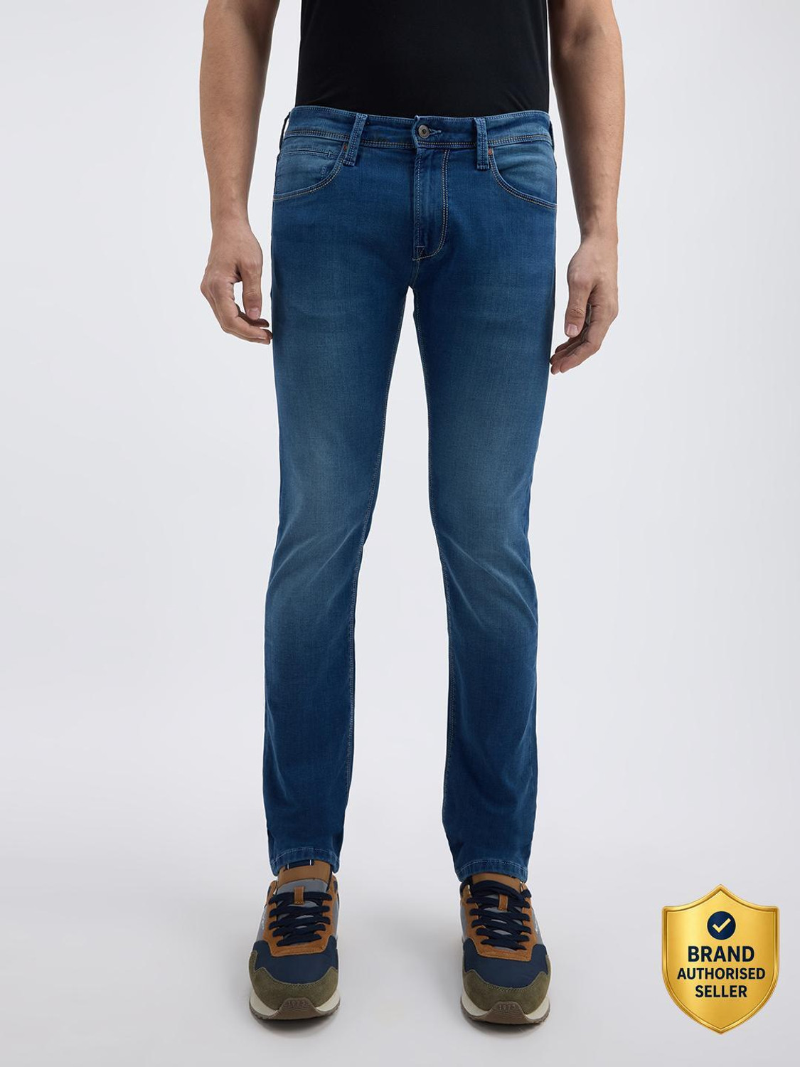Image of Pepe Jeans Men Skinny Mid Rise Blue Jeans