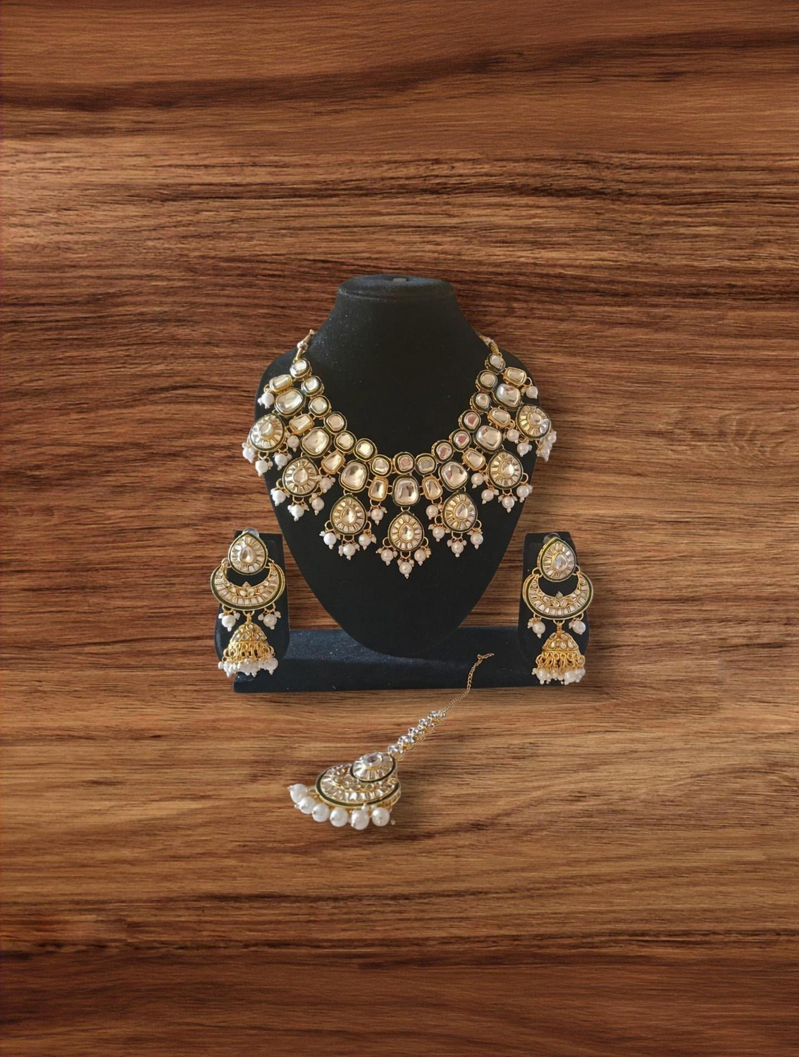 Image of YFJ Alloy Gold-plated White Jewel Set (Pack of 4)