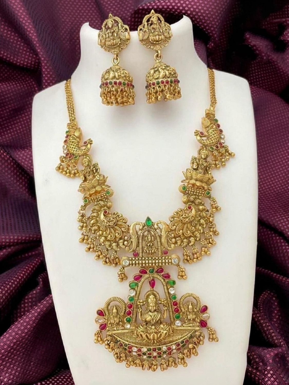 Image of Kalika Brass Gold-plated Gold Jewel Set (Pack of 1)