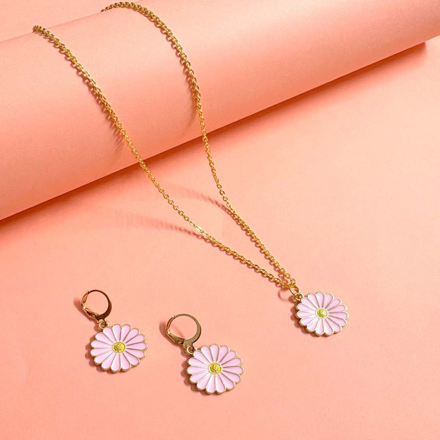 Image of Divastri Brass Rose Gold, Black Jewel Set (Pack of 1)