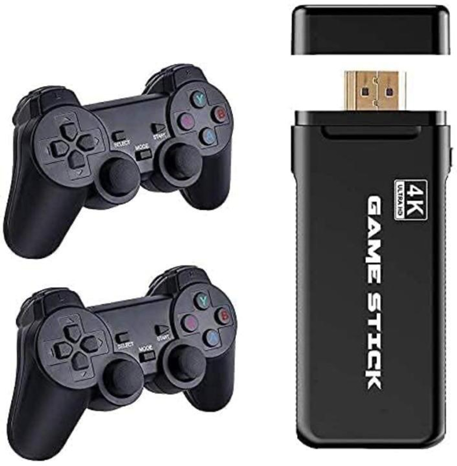 Image of TechnoGenGames PS5 4k Ultra HD gamestick With 2 PS5 Wireless Controller Joystick (White&Black, For PC)