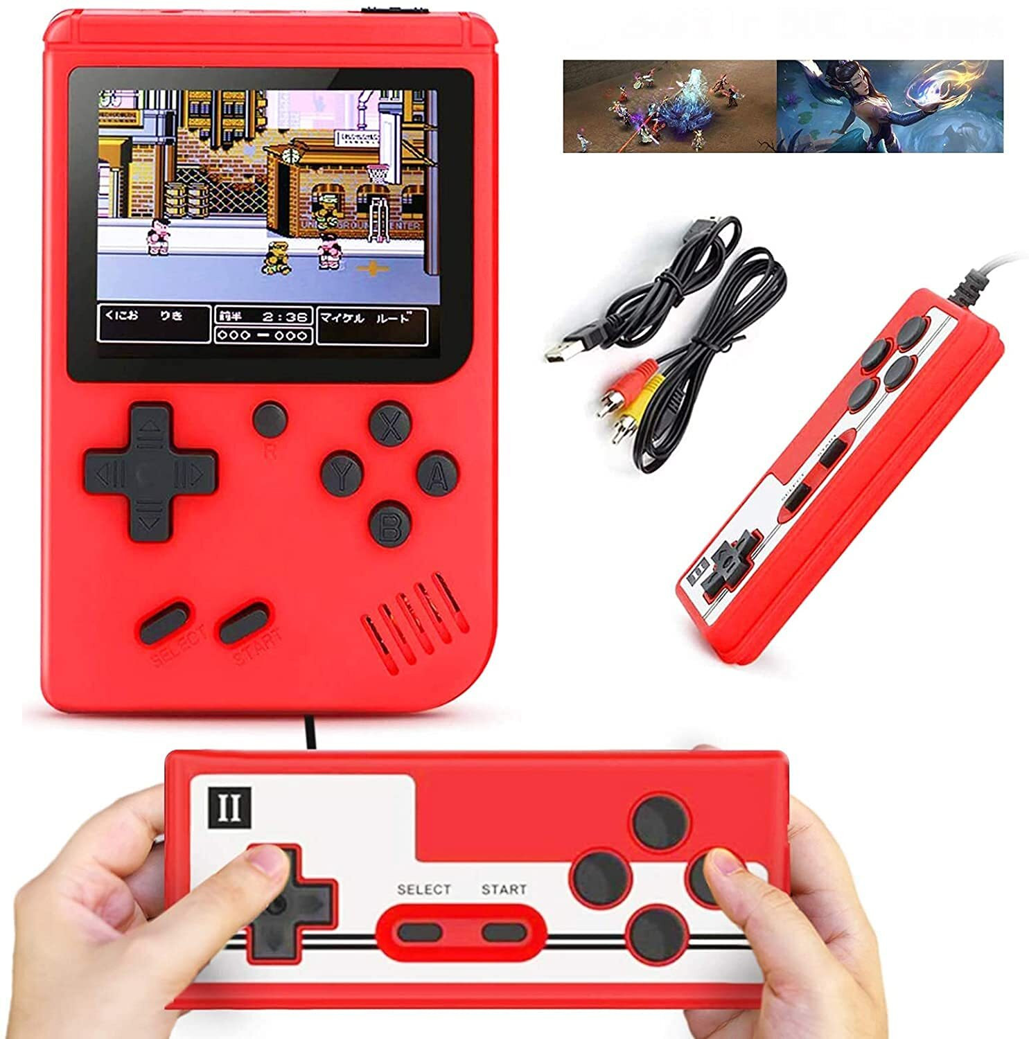 Image of SHAILRON Video Game Console 740 Games, 3.5 inch Screen Wireless Controllers 2 Players Gamepad (Multicolor, For Android)