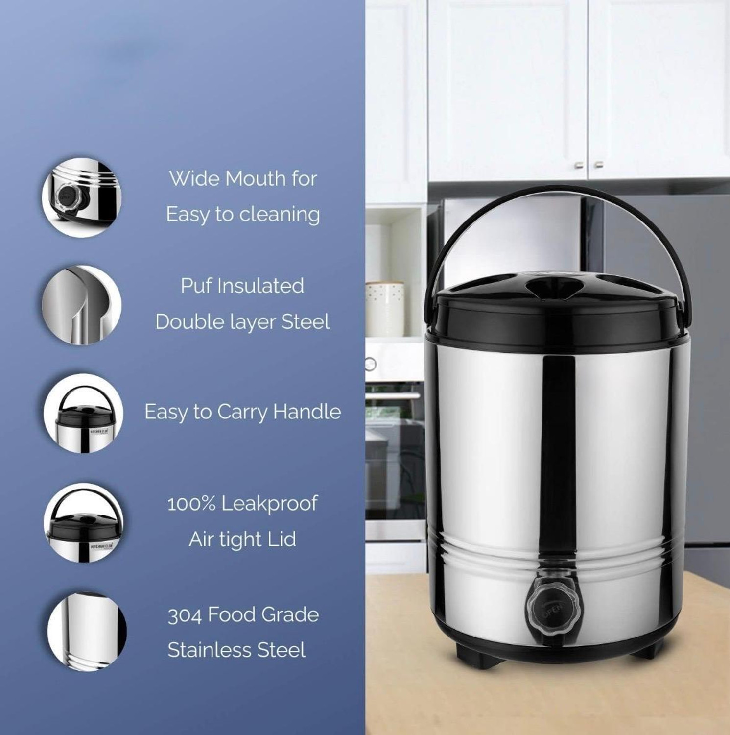 Image of shri balaji bartan 8 L Stainless Steel Table Top Manual Water Dispenser