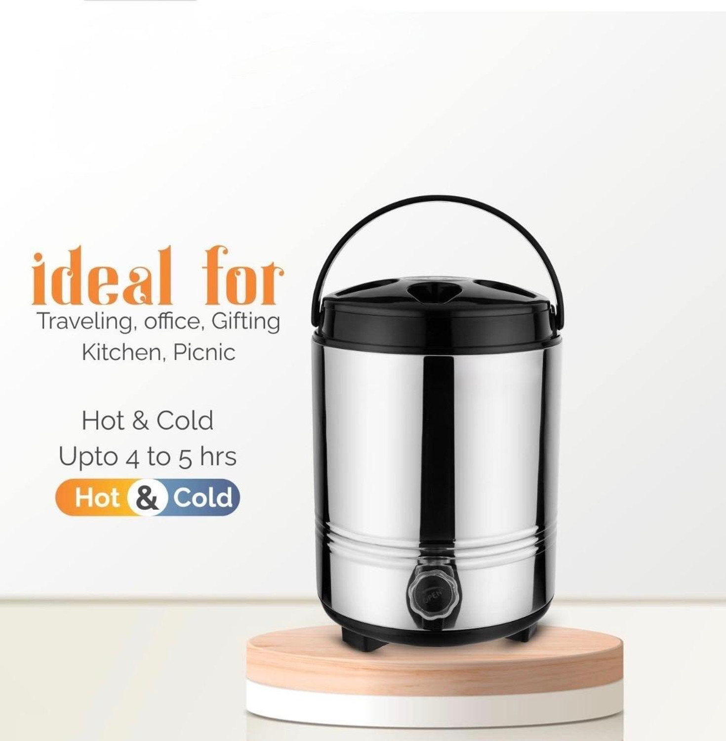 Image of shri balaji bartan 8 L Stainless Steel Table Top Manual Water Dispenser
