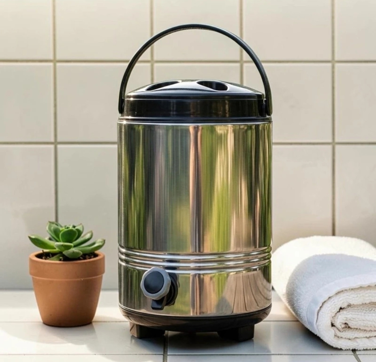 Image of shri balaji bartan 8 L Stainless Steel Table Top Manual Water Dispenser