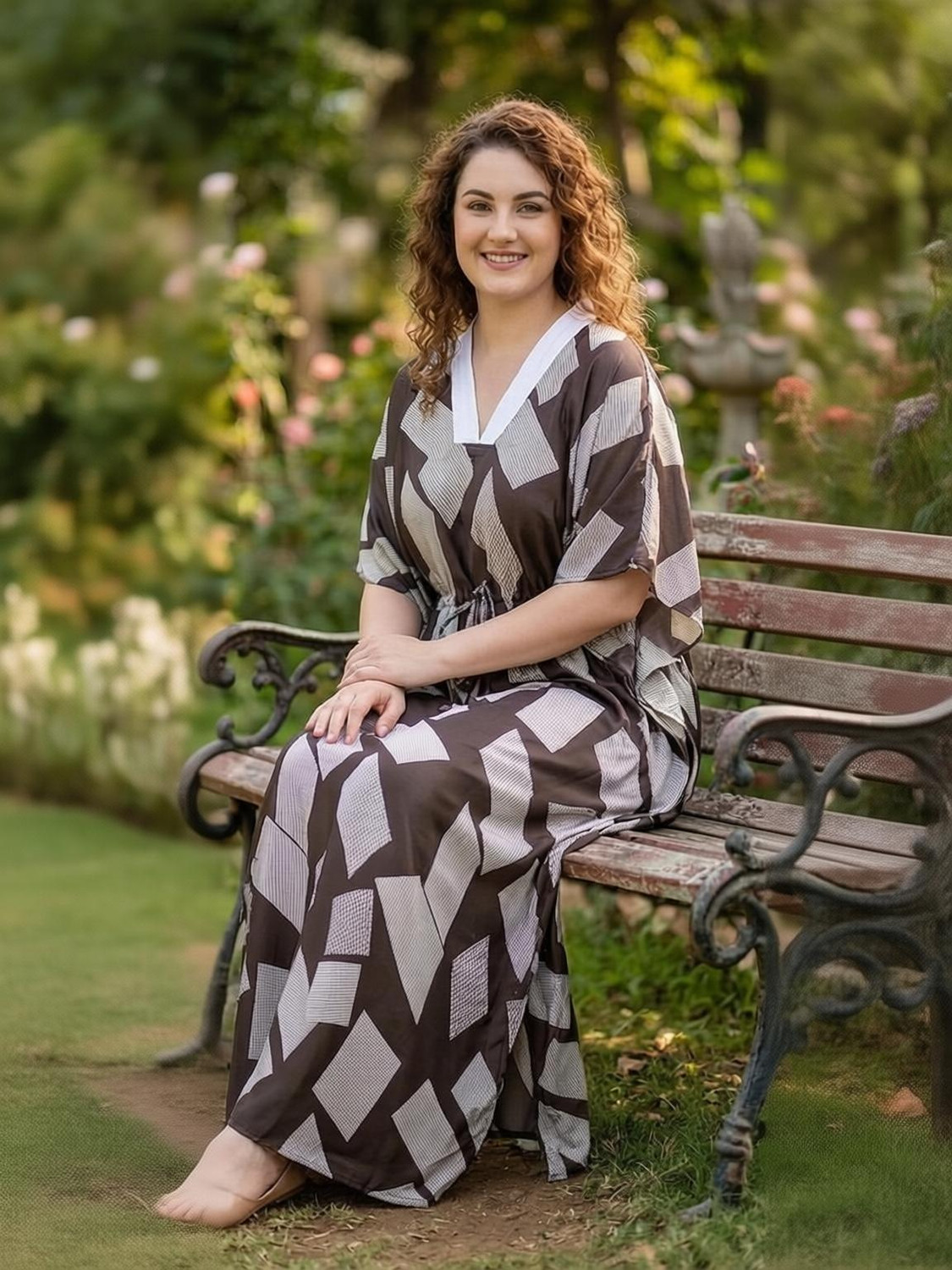 SHLOKE Printed Pure Satin Women Kaftan - Buy SHLOKE Printed Pure Satin Women Kaftan Online at Best Prices in India | Flipkart.com
