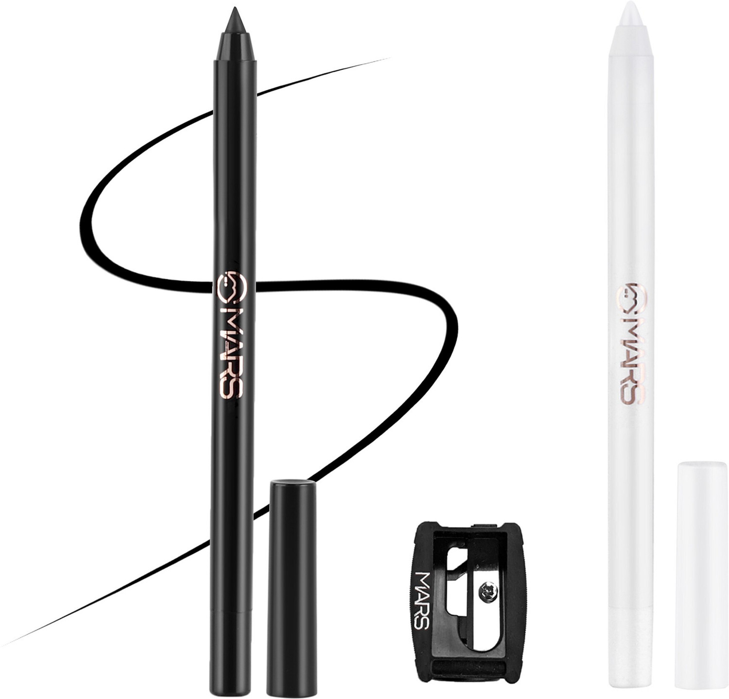 Image of MARS Highly pigmented smudge proof With Free Sharpner Kajal Black and White (Shade-03, Shade-04, 2.8 g)