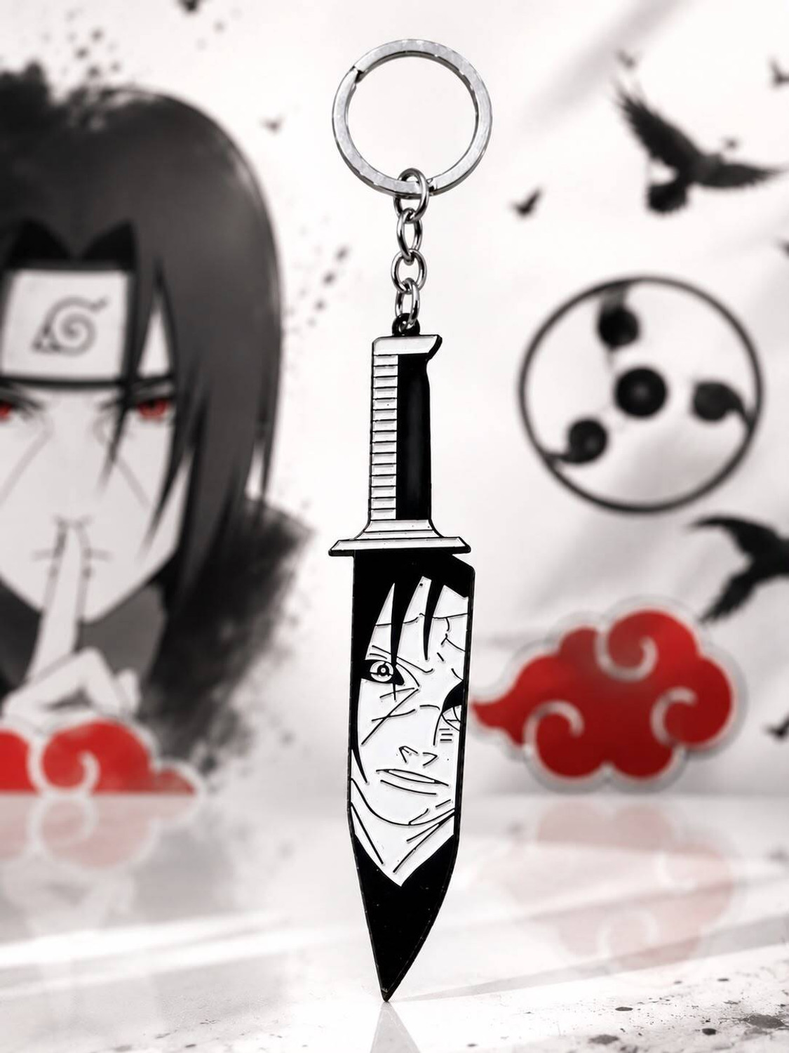 World Gift Mart Anime Naruto Itachi Keychain â Metal Ninja Knife Pendant Keyring Key Chain - Image 1