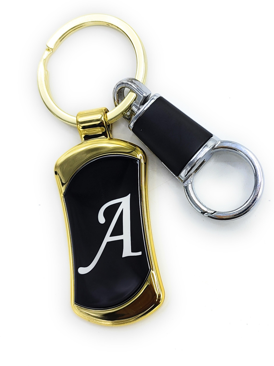 Image of STORITE Premium Metal Keychain with Carabiner Clip for Car, Bike,Home Key (Black & Gold) Key Chain