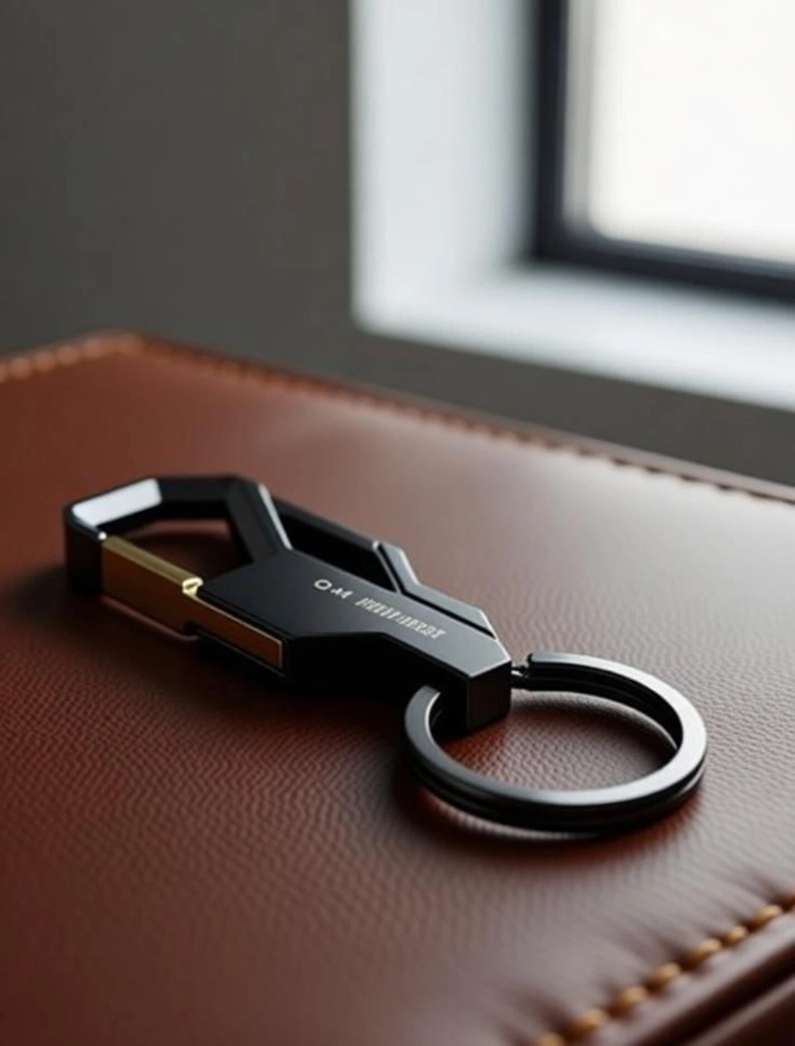 Image of STORITE Premium Metal Keychain with Carabiner Clip for Car, Bike,Home Key (Black & Gold) Key Chain