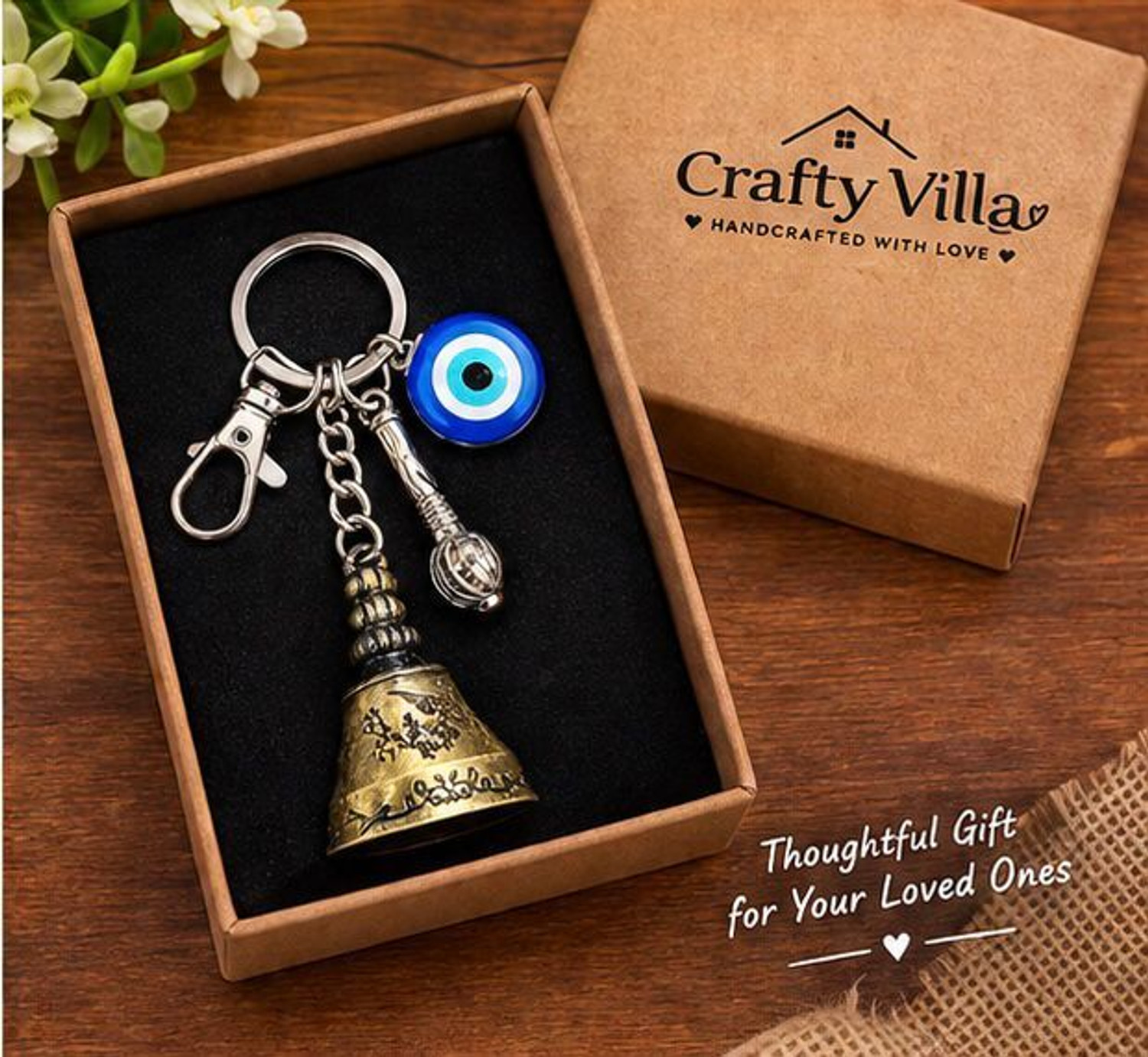 Crafty Villa Tibetan Bell Keychain - Image 1