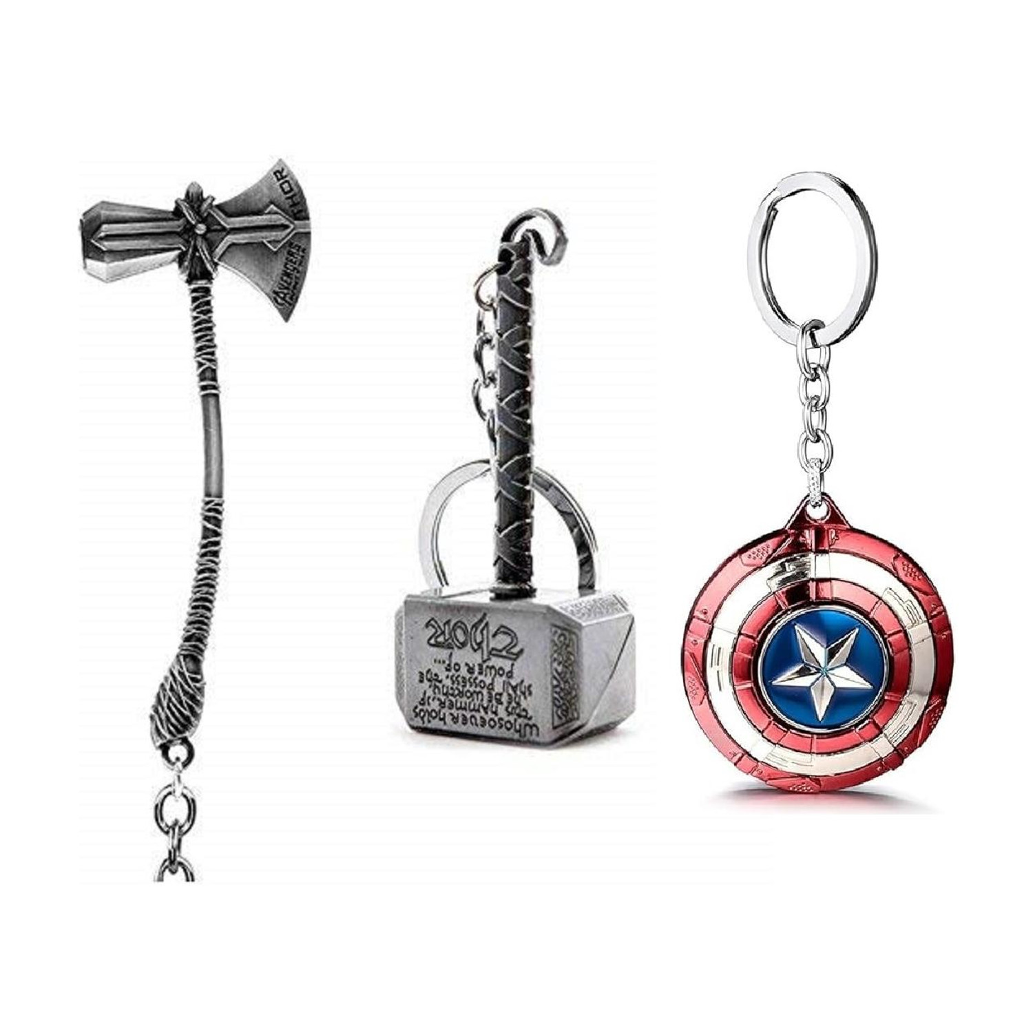 Mistazzo Thor Hammer Axe and Captain America Shield Keychain - Image 1
