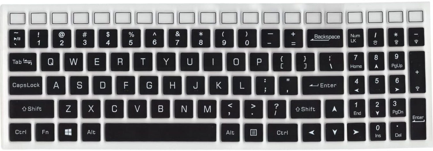 Image of RAYA Keyboard Protector Silicone Skin Cover for Dell Inspiron 3501 & Dell Inspiron 15 5000 / 5584 / 5590 / 5593 / 5598 / 5508 / 5501, 15.6 inch & 17.3 inch Dell Inspiron 15 7000 / 7590 / 7591 Laptops Dell Inspiron series 3501, 2020 & 2019 15.6 inch Dell Inspiron 15 5584 5590 5593 5594 5598 5501 5505 5508 7590 7591, 17.3 inch Dell Inspiron 15 17 7000 7790 7791, Dell Vostro 5590 7590 7500 Laptop Keyboard Protective Skin (US Layout) Keyboard Skin (Black)