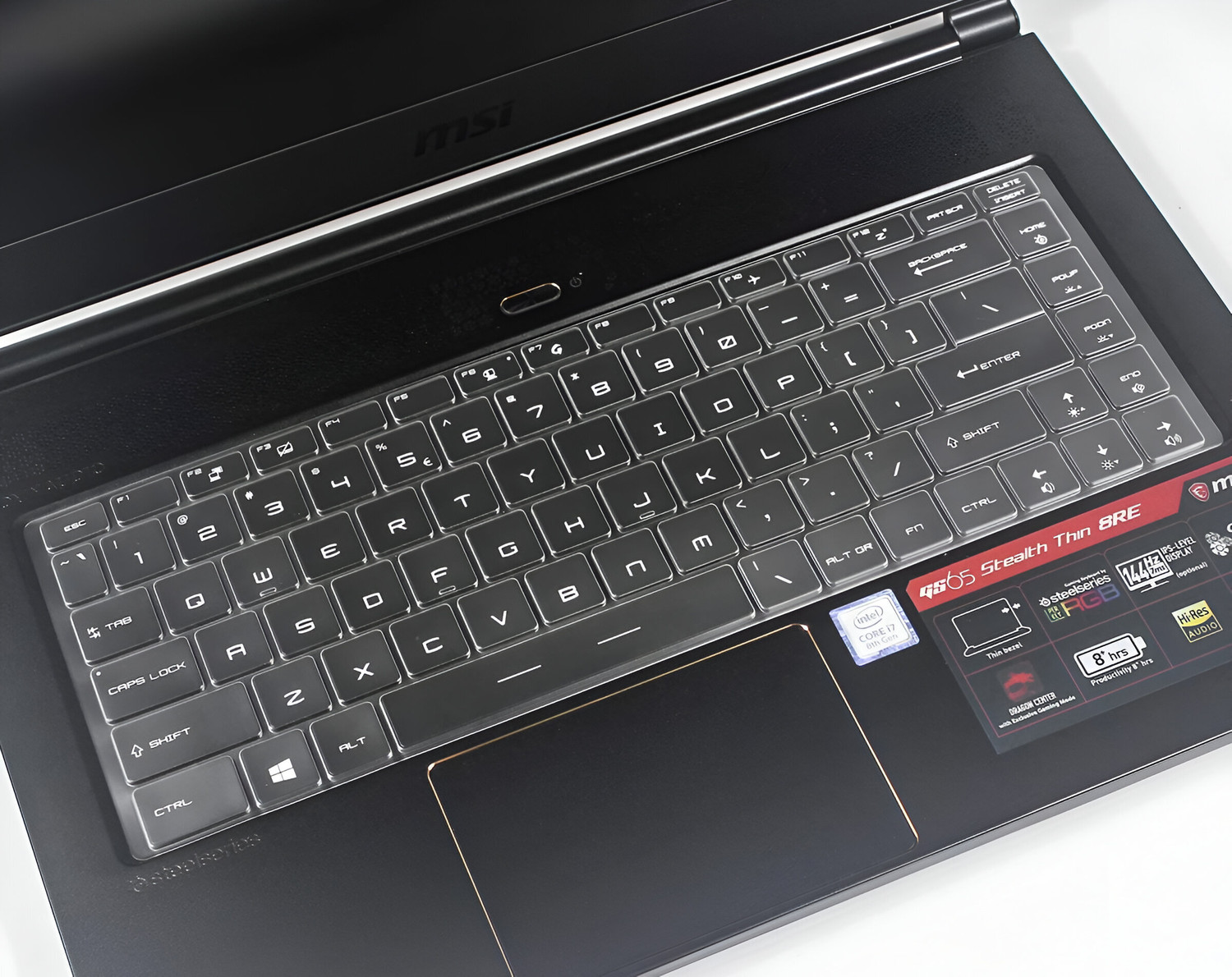 Image of RAYA Keyboard Protector Silicone Skin Cover for Dell Inspiron 3501 & Dell Inspiron 15 5000 / 5584 / 5590 / 5593 / 5598 / 5508 / 5501, 15.6 inch & 17.3 inch Dell Inspiron 15 7000 / 7590 / 7591 Laptops Dell Inspiron series 3501, 2020 & 2019 15.6 inch Dell Inspiron 15 5584 5590 5593 5594 5598 5501 5505 5508 7590 7591, 17.3 inch Dell Inspiron 15 17 7000 7790 7791, Dell Vostro 5590 7590 7500 Laptop Keyboard Protective Skin (US Layout) Keyboard Skin (Black)