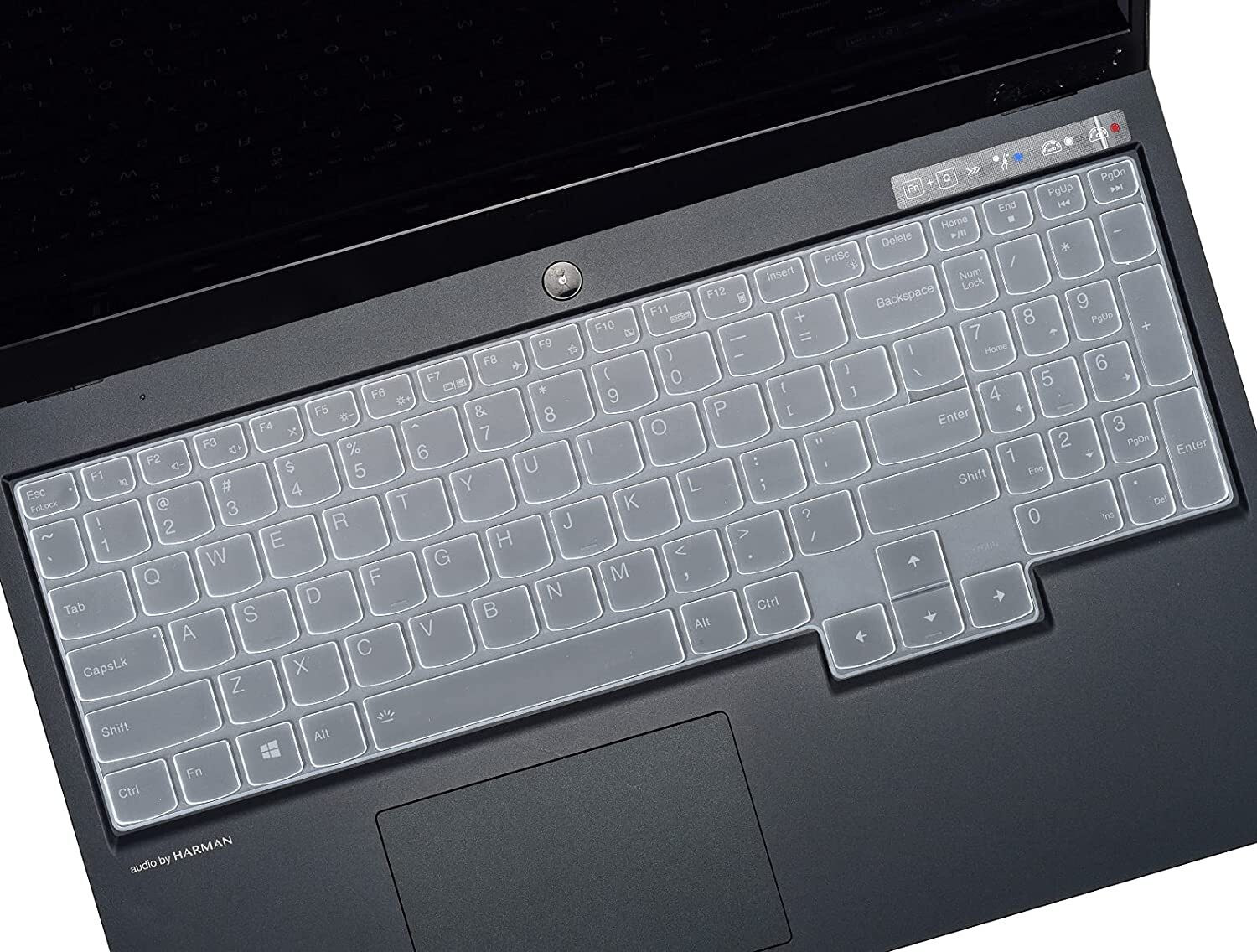 Image of RAYA Keyboard Protector Silicone Skin Cover for Dell Inspiron 3501 & Dell Inspiron 15 5000 / 5584 / 5590 / 5593 / 5598 / 5508 / 5501, 15.6 inch & 17.3 inch Dell Inspiron 15 7000 / 7590 / 7591 Laptops Dell Inspiron series 3501, 2020 & 2019 15.6 inch Dell Inspiron 15 5584 5590 5593 5594 5598 5501 5505 5508 7590 7591, 17.3 inch Dell Inspiron 15 17 7000 7790 7791, Dell Vostro 5590 7590 7500 Laptop Keyboard Protective Skin (US Layout) Keyboard Skin (Black)