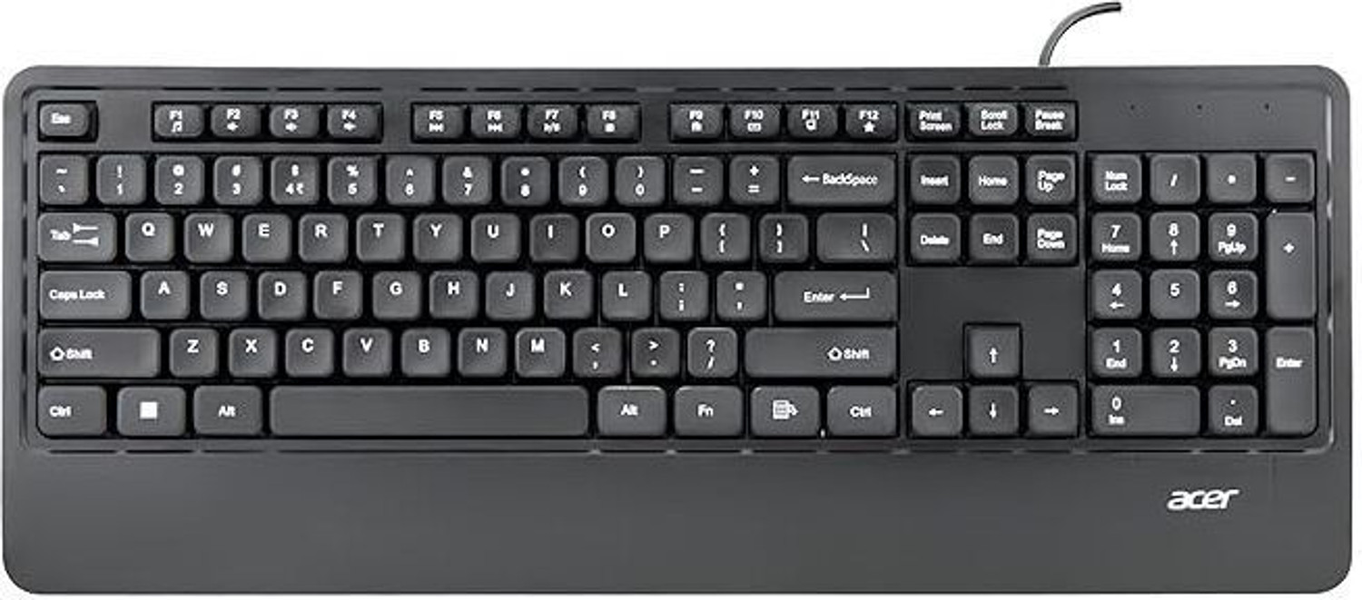 Acer Wired Keyboard with Palm Rest |Co-Pilot Shortcut Key | Rupee ₹ Symbol Wired USB Standard Desktop Keyboard Compatible with Laptop, Desktop - Acer : Flipkart.com