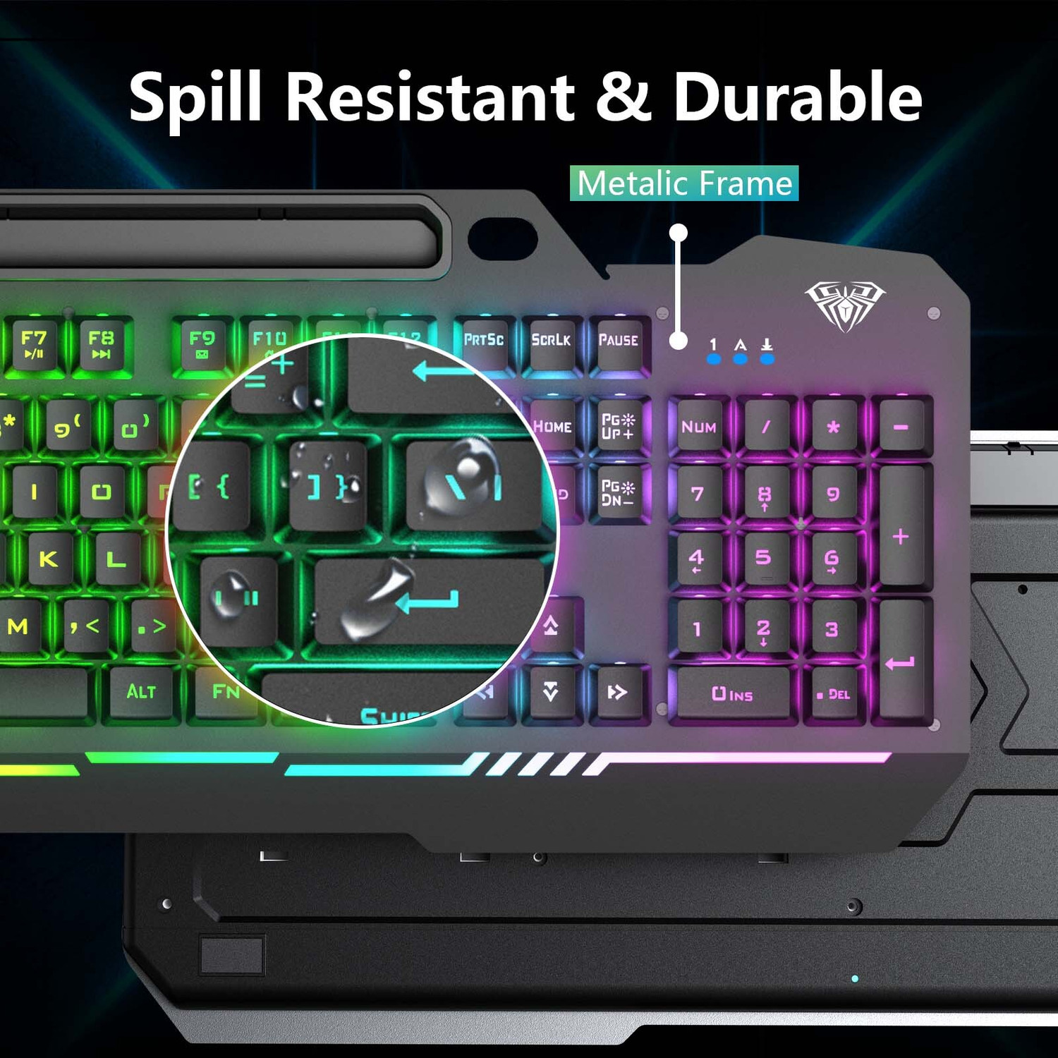 Image of Aula T102 Membrane Gaming Keyboard and Mouse Combo | Wired USB Standard Gaming Keyboard Compatible with Desktop, Laptop, Mac (Black Panel | Black Keycaps)
