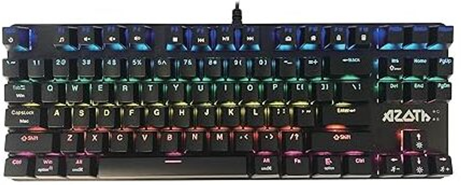 Image of Aula T102 Membrane Gaming Keyboard and Mouse Combo | Wired USB Standard Gaming Keyboard Compatible with Desktop, Laptop, Mac (Black Panel | Black Keycaps)