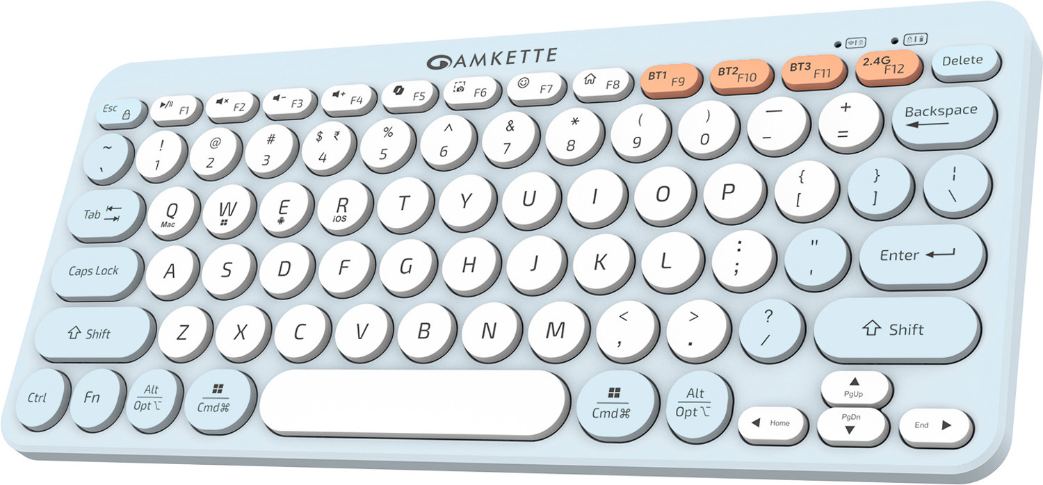 AMKETTE Optimus 4 in 1 Compact Bluetooth, Wireless Handheld Laptop Keyboard Compatible with Desktop, Laptop, Tablet, iPad, Mac
