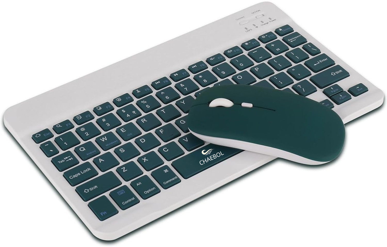 Image of Chaebol Wireless Keyboard and Mouse Combo, Rechargeable Battery, Bluetooth Bluetooth, Wireless Laptop-size Laptop Keyboard Compatible with Tablet, Desktop, iPad, Laptop (Dark Green)