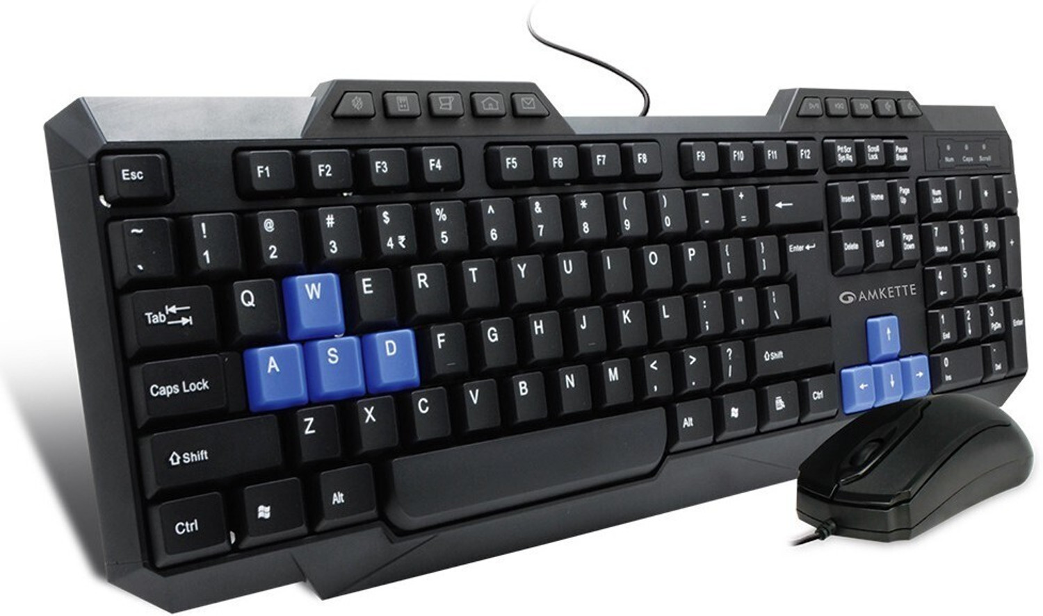 AMKETTE Xcite Neo Mouse & Wired USB Standard Laptop Keyboard Compatible with Desktop, Laptop, Mac stand support,UV Coated Keys,Internet Keys,Multimedia Keys,Spill Resistant Design,multimedia_keys,Xcite NEO Desktop - AMKETTE : Flipkart.com