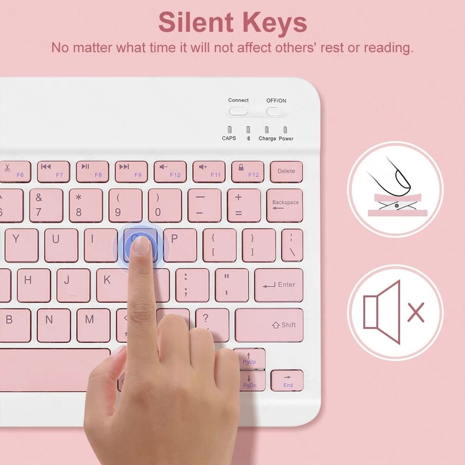 Image of king shine Mini KM Pink Gk0.0.0KG Bluetooth Laptop-size Laptop Keyboard Compatible with Desktop (Pink Gk0.0.0KG)