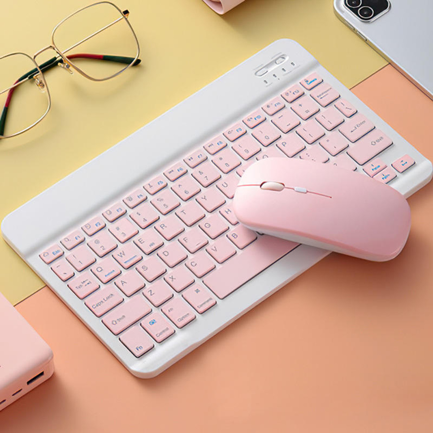 Image of king shine Mini KM Pink Gk0.0.0KG Bluetooth Laptop-size Laptop Keyboard Compatible with Desktop (Pink Gk0.0.0KG)