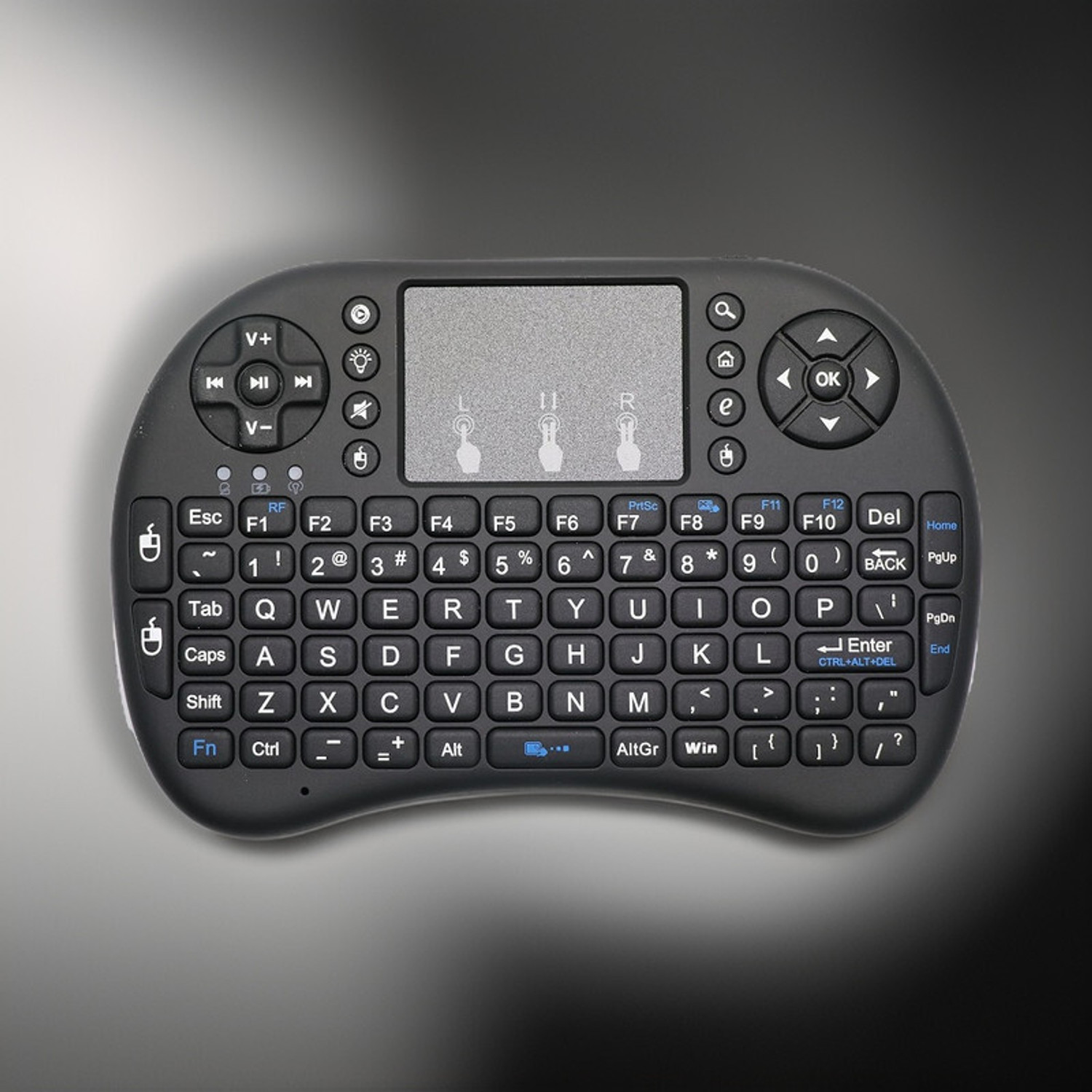 Image of FRONY W62 Hard key Mini Home Theater Keyboard: Touchpad Included Smart Connector Handheld Laptop Keyboard Compatible with Desktop, Laptop, Mac (Black)