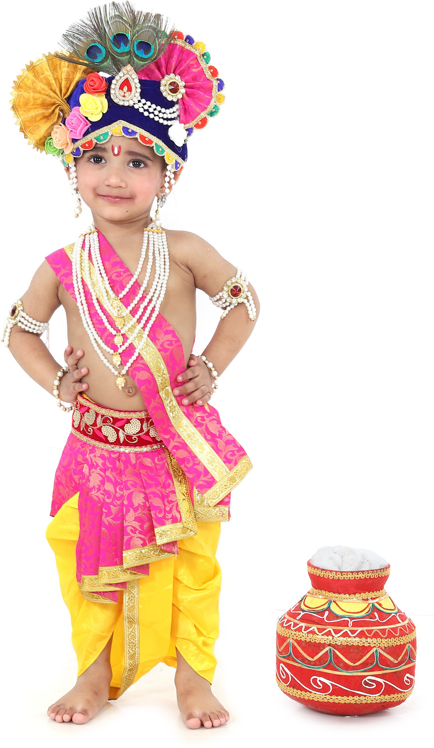 Image of Raj Fancy Dresses Radha and krishna Dress for Kids with Jewellery Accessories for baby Boys Girls Kids Costume Wear
