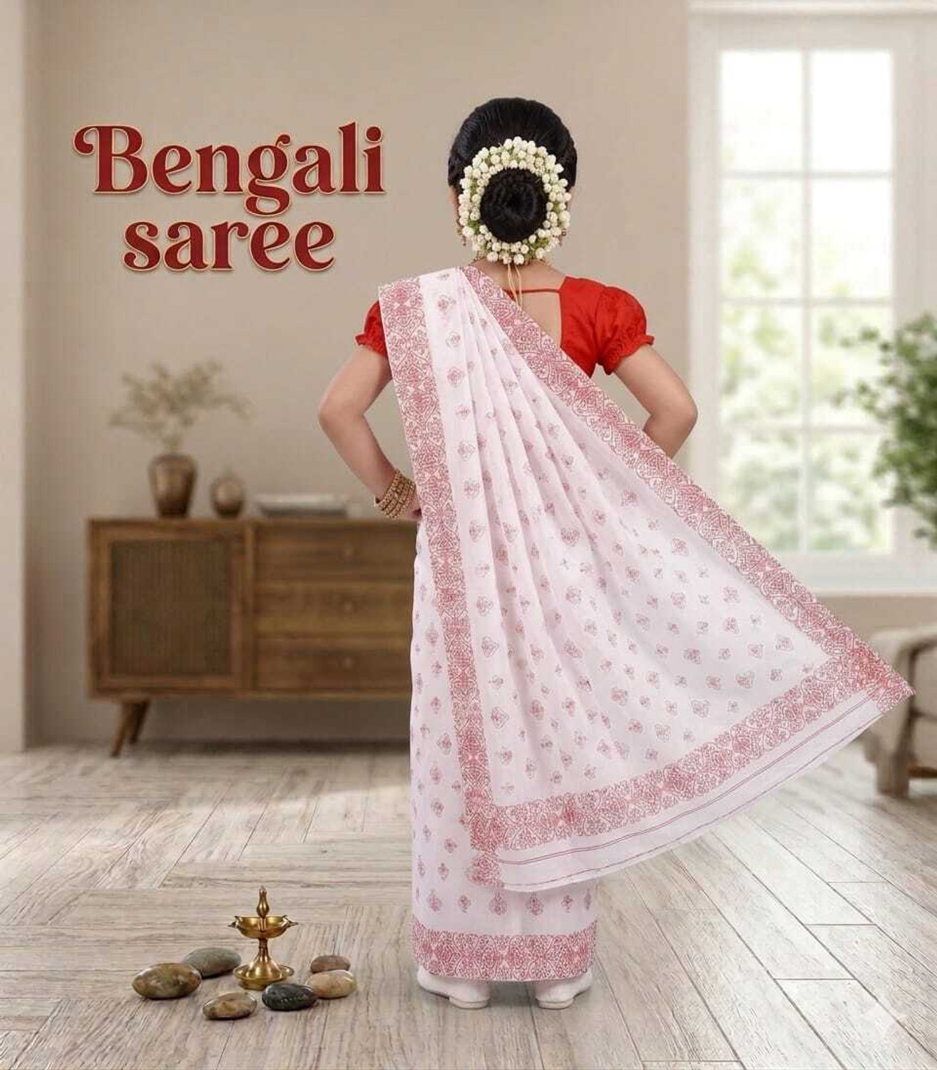 Image of KIDOSFANCYS TREND Bihu Assamese girl Saree State theme Fancy dress Kids Costume Wear