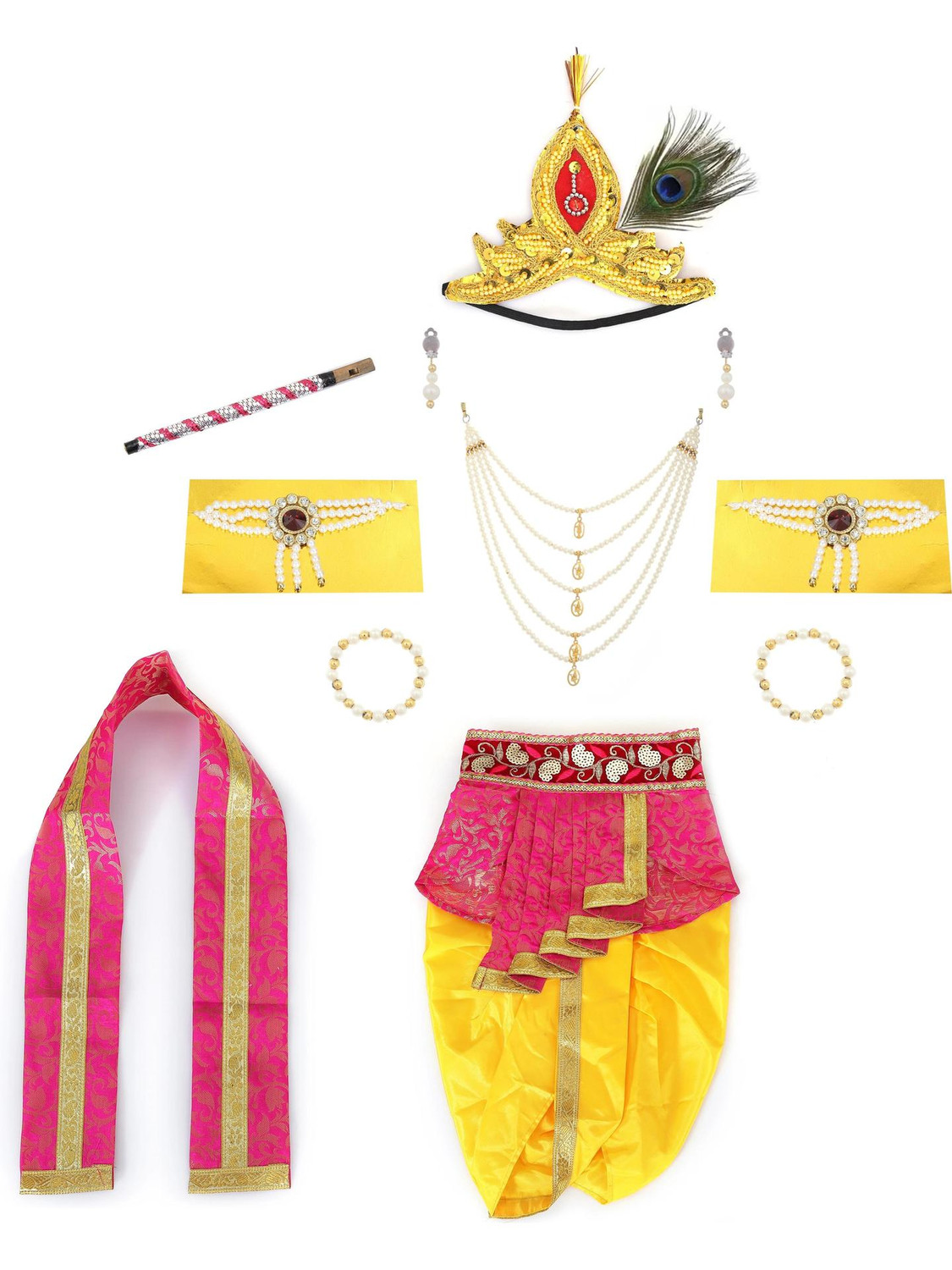 Image of Raj Fancy Dresses Radha and krishna Dress for Kids with Jewellery Accessories for baby Boys Girls Kids Costume Wear