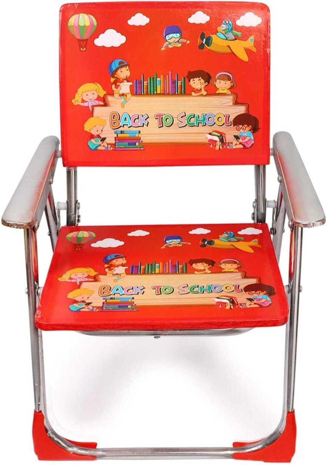 Image of BEERIDE Kids Study Table & Chair Metal Desk Chair (Finish Color - Red, Pre-assembled)