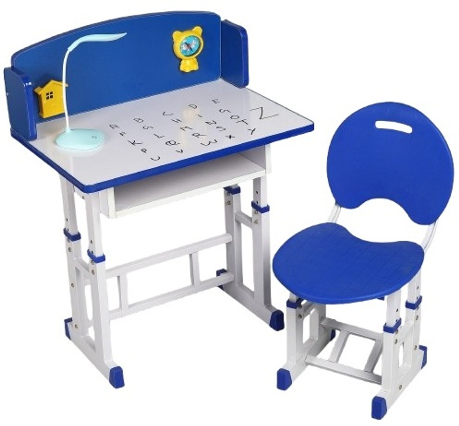 Image of StarAndDaisy Multifunctional Kids Study Table Set with LED Light Metal Desk Chair (Finish Color - Pink, DIY(Do-It-Yourself))