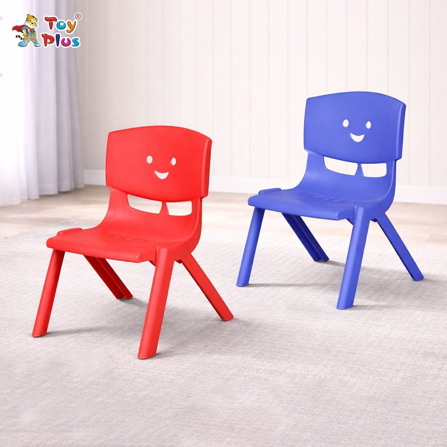 Image of BEERIDE Kids Study Table & Chair Metal Desk Chair (Finish Color - Red, Pre-assembled)