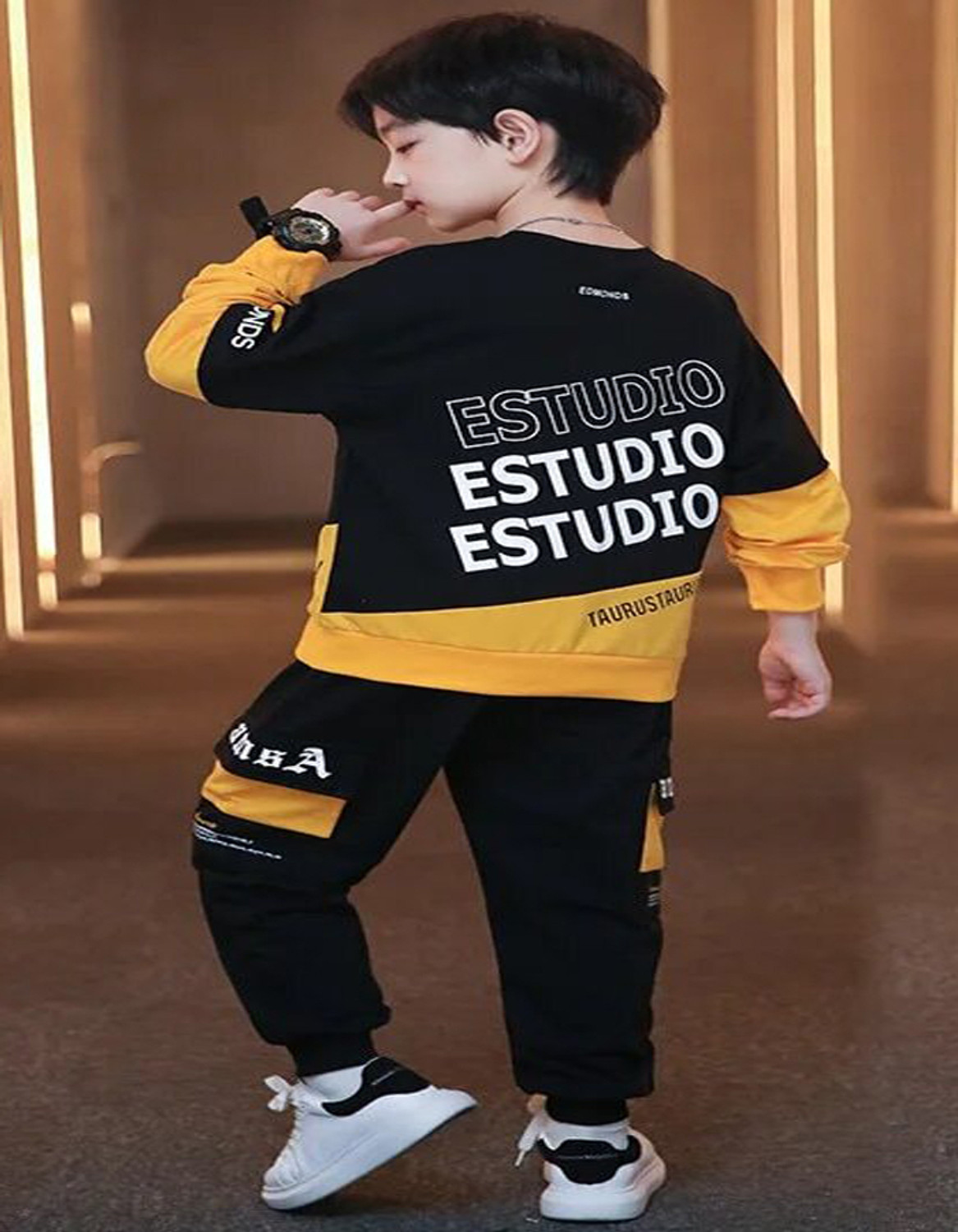 Image of Cute N Tight Baby Boys & Baby Girls Casual T-shirt Track Pants (Yellow)