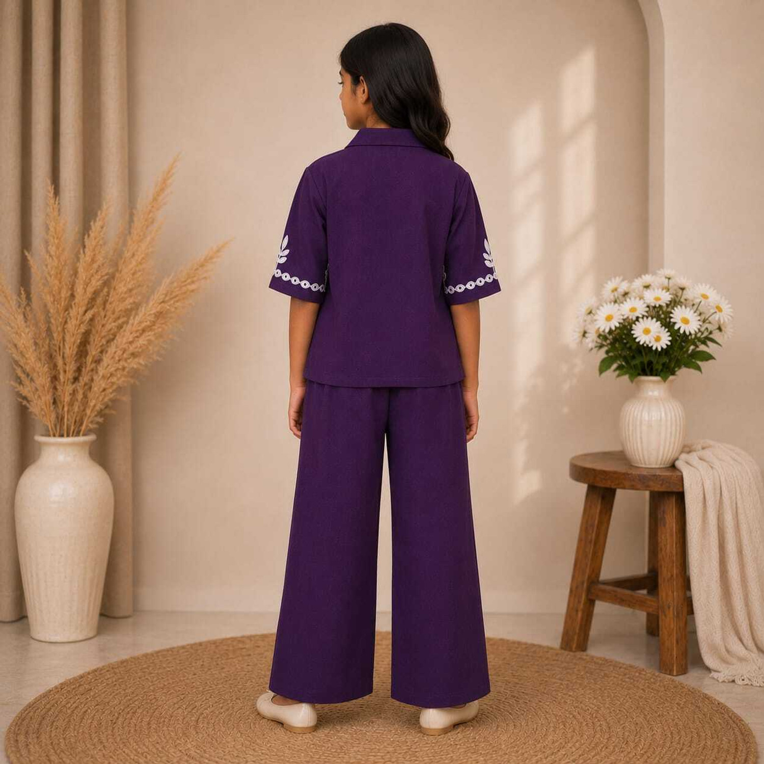 Image of DSK Girls Casual Shirt Pant (purple, Pack of 1)
