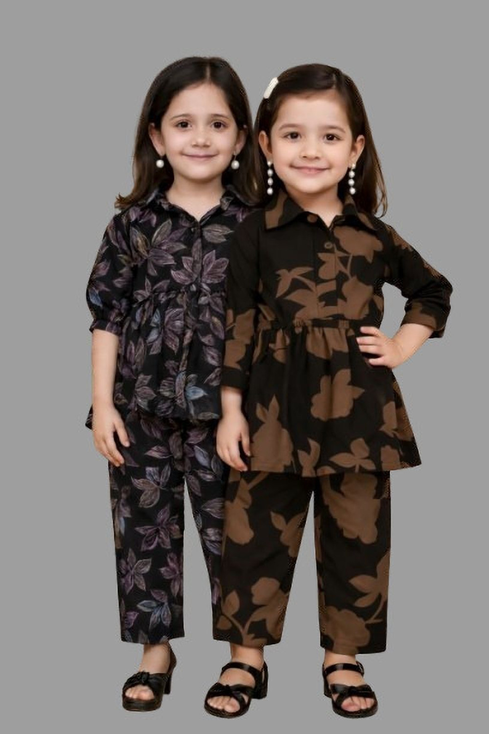 Image of Vasudha Fashion Hub Girls Casual Top Pant (BLACK)