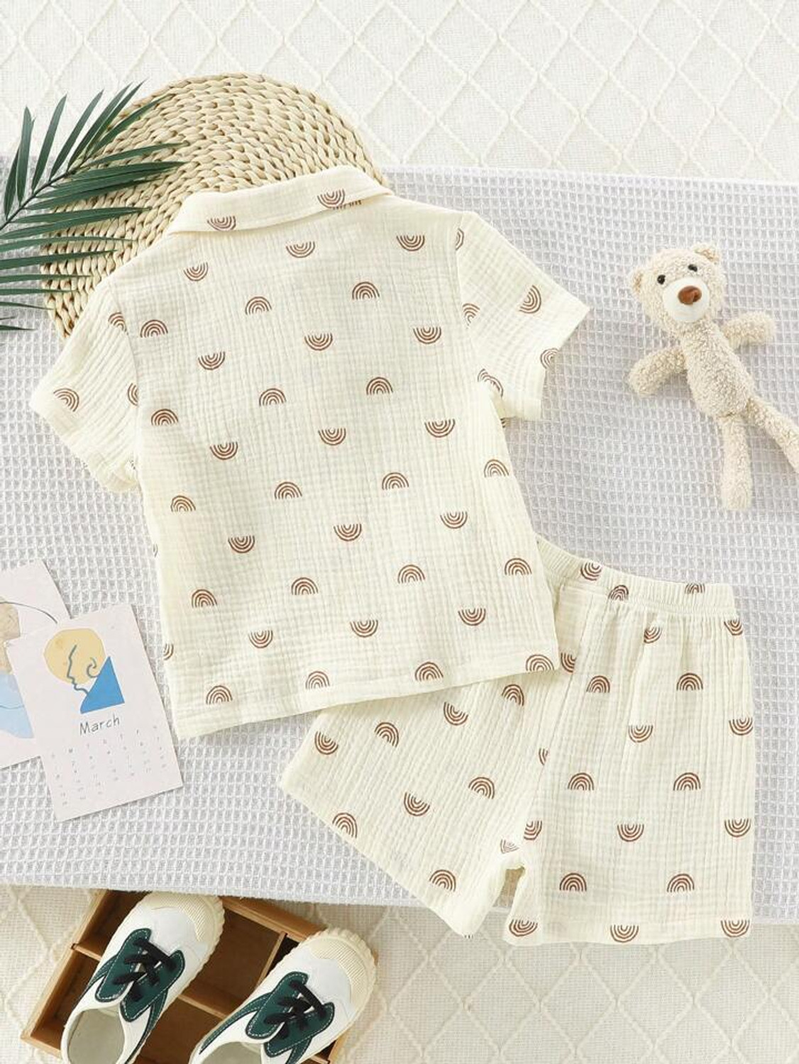 Image of The Fashion Prime Boys Party(Festive) Shirt Shorts (Cream 1)