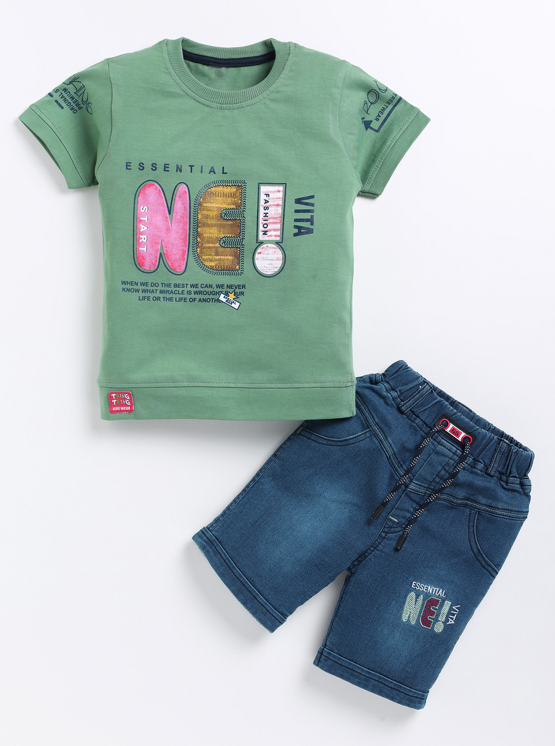 Image of ZADMUS Baby Boys Casual T-shirt Shorts (Brown)