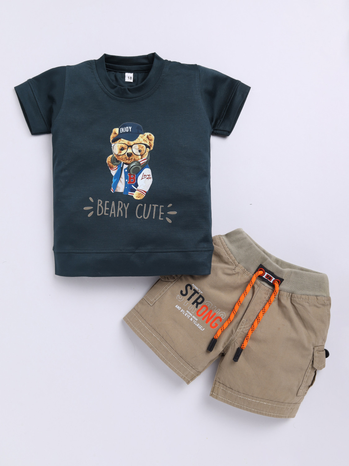 Image of ZADMUS Baby Boys Casual T-shirt Shorts (Brown)