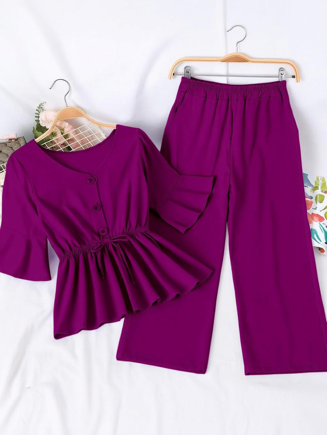 Image of RAHAMANSKSAFIUR Baby Girls Party(Festive) Top Jeans (WINE)